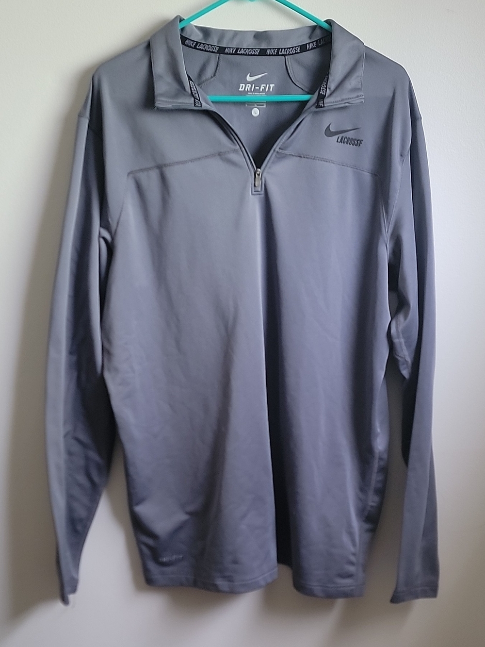 Nike Gray Dri-FIT Lacrosse Quarter-Zip Pullover